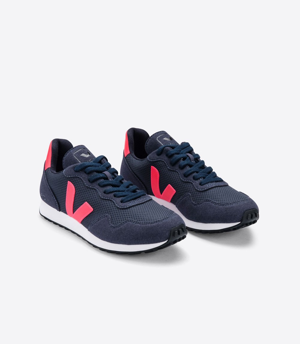 Veja Trainers Womens Navy/Pink - Sdu Nautico - YAGE-47610